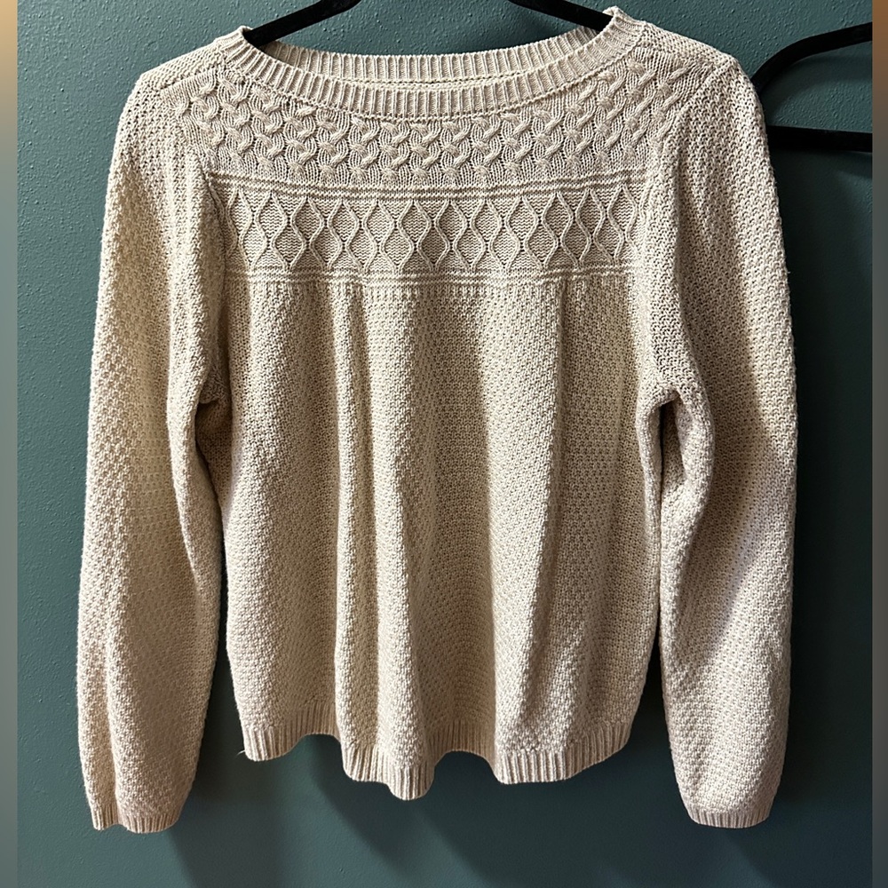 Croft & Barrow Textured Cream Sweater